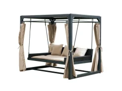 Home Deluxe Pavillon Provence 236 cm x 180 cm x 210 cm mit Gartenliege* Sitzbänke