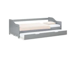 Homestyle4u Ausziehbett 90 x 200 cm Grau 2506