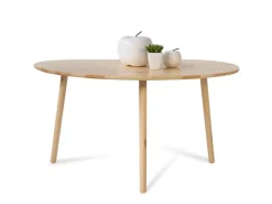 Homestyle4u Beistelltisch Natur Couchtisch Holztisch Nierentisch Kiefer