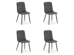 Homestyle4u Esszimmerstuhl 4er Set in Anthrazit Samt 2328