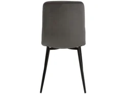 Homestyle4u Esszimmerstuhl 6er Set in Anthrazit Samt 2329