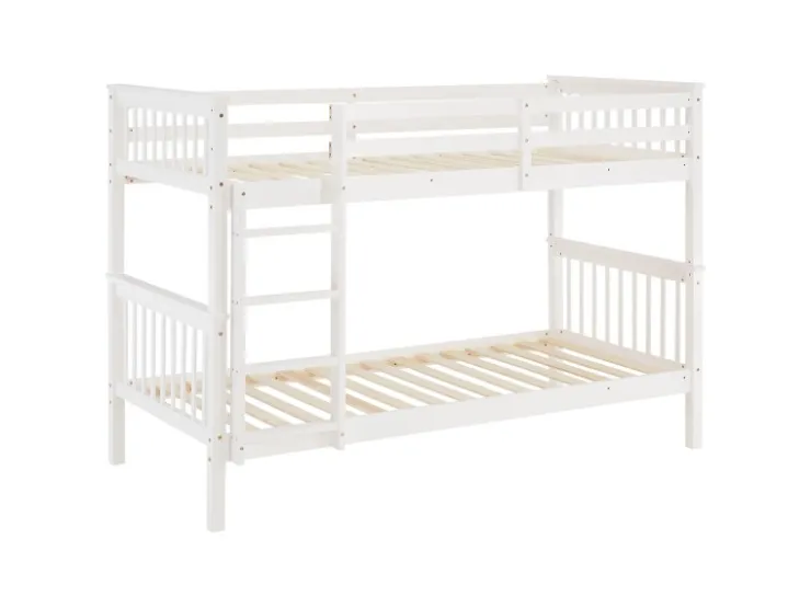 Homestyle4u Etagenbett für Kinder mit Matratzen Hochbett Weiß 90x200 cm 3052* Betten