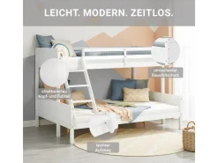 Homestyle4u Etagenbett 90x200 und 140x200 in mit Lattenrost 1898* Leitern