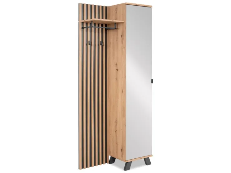 Homestyle4u Garderobe Flurgarderobe mit Spiegel Flurmöbel Garderobenpaneel