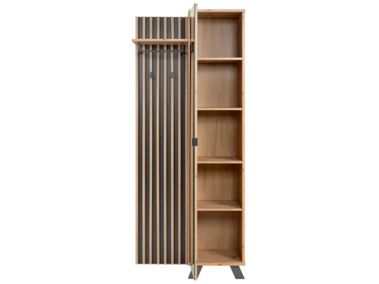 Homestyle4u Garderobe Flurgarderobe mit Spiegel Flurmöbel Garderobenpaneel