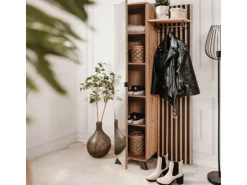 Homestyle4u Garderobe Flurgarderobe mit Spiegel Flurmöbel Garderobenpaneel