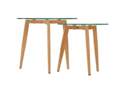 Homestyle4u Glastische Beistelltisch Couchtisch Glas Rund 2 er Set 1822* Tische