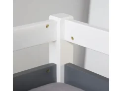 Homestyle4u Hochbett 90x200 in Weiß mit Schreibtisch 1880