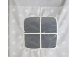 Homestyle4u Hochbett 90x200 mit Vorhang in Sterne 1888