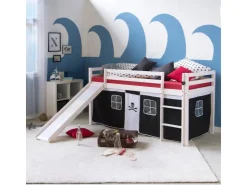 Homestyle4u Hochbett 90x200 mit Rutsche Pirat 1542* Leitern