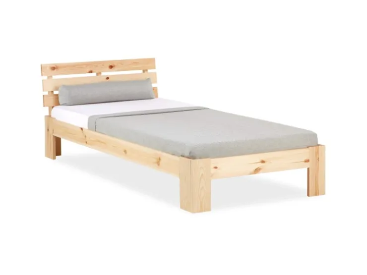 Homestyle4u Holzbett 90 x 200 cm mit Lattenrost in Braun 2191* Betten