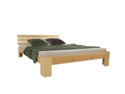 Homestyle4u Holzbett 180 x 200 cm mit Lattenrost in Braun 1839* Betten