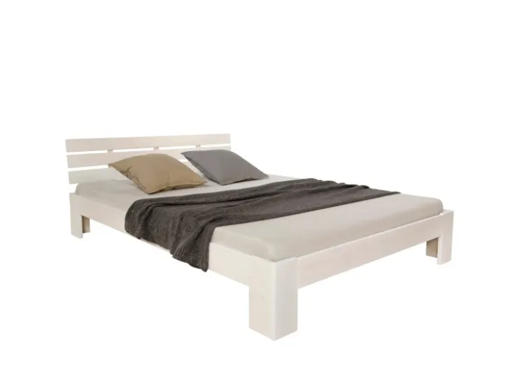 Homestyle4u Holzbett 160 x 200 cm mit Lattenrost in Weiß 1835* Betten