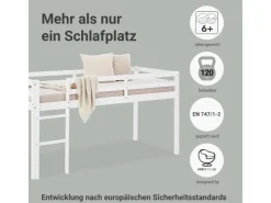Homestyle4u Kinderbett 90x200 mit Lattenrost in 2252