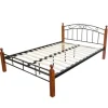 Homestyle4u Metallbett Mit Lattenrost Bettgestell Metall 140 x 200 Braun