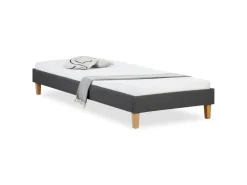 Homestyle4u Polsterbett mit Matratze 90x200 Grau