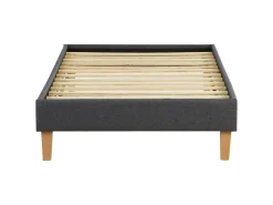 Homestyle4u Polsterbett mit Matratze 90x200 Grau