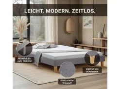 Homestyle4u Polsterbett mit Lattenrost 120x200 cm in Grau 1983* Betten