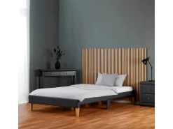 Homestyle4u Polsterbett mit Lattenrost 140x200 cm in Grau 2508* Betten