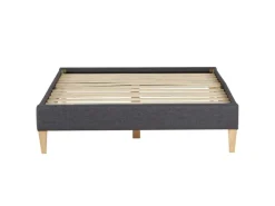 Homestyle4u Polsterbett mit Lattenrost 140x200 cm in Grau 2508* Betten