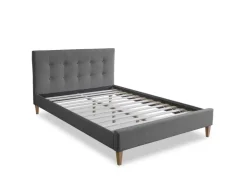 Homestyle4u Polsterbett 160x200 cm Bett Doppelbett mit Lattenrost Grau 1733* Betten