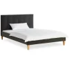 Homestyle4u Polsterbett 140x200 cm mit Lattenrost Doppelbett Samt Anthrazit 2621