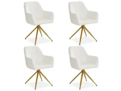 Homestyle4u Polsterstuhl Drehbar 4er Set in Beige 2731* Stühle