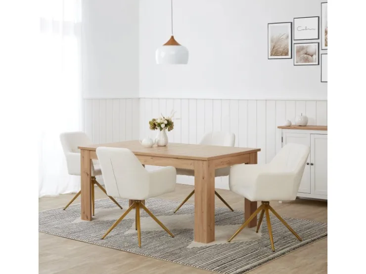 Homestyle4u Polsterstuhl Drehbar 4er Set in Beige 2731* Stühle