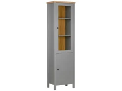 Homestyle4u Vitrine Highboard Kommode Wohnzimmerschrank Holz Grau* Vitrinen|Kommode