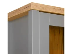 Homestyle4u Vitrine Highboard Kommode Wohnzimmerschrank Holz Grau* Vitrinen|Kommode