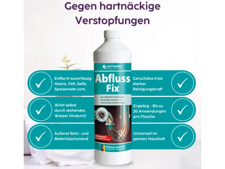 HOTREGA Abfluss Fix Rohrreiniger Konzentrat 1 L
