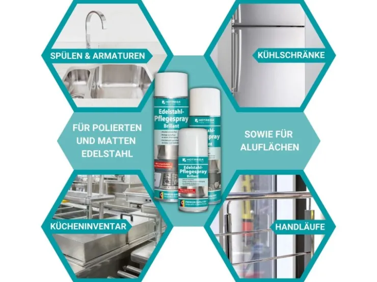 HOTREGA Edelstahl Pflegespray Brillant 500 ml