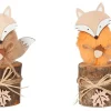 House of Seasons Fuchs 2-fach Sortiert 7,5 cm x 7,5 cm x 18 cm Braun-Orange