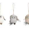 House of Seasons Ornament Eule 3-fach Sortiert 9 cm x 5,5 cm x 4,5 cm Braun FSC®* Dekorative Figuren