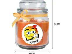 HS Candle Duftkerze & Bonbon Glas Danke Orange Honigmelone* Windlichter