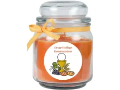 HS Candle Duftkerze & Bonbon Glas Kommunion Honigmelone Orange* Windlichter