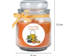 HS Candle Duftkerze & Bonbon Glas Kommunion Honigmelone Orange* Windlichter