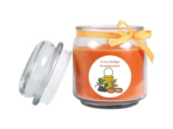 HS Candle Duftkerze & Bonbon Glas Kommunion Honigmelone Orange* Windlichter