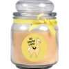 HS Candle Duftkerze & Bonbon Glas Comic Gelb Vanille
