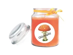 HS Candle Duftkerze & Bonbon Glas Viel Glück Orange Honigmelone* Windlichter