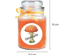 HS Candle Duftkerze & Bonbon Glas Viel Glück Orange Honigmelone* Windlichter