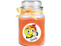 HS Candle Duftkerze & Bonbon Glas Danke Honigmelone Orange* Windlichter