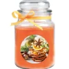 HS Candle Duftkerze & Glas Weihnachten Orange Bonbon 110h* Kerzen|Windlichter