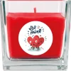 HS Candle Duftkerze & Glas Valentinstag Viereck 50h Be Mine