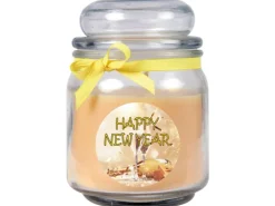 HS Candle Duftkerze & Glas Neujahr Creme Bonbon 70h* Windlichter