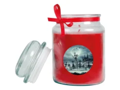 HS Candle Duftkerze & Glas Halloween Rot Bonbon 110h* Kerzen