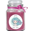 HS Candle Duftkerze & Glas Sternzeichen Lavendel 110 Stunden Fische