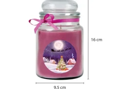 HS Candle Duftkerze & Glas Weihnachten Lila Bonbon 110h