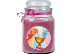 HS Candle Duftkerze & Glas Kommunion Lavendel Lila* Windlichter