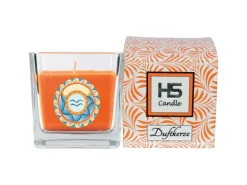 HS Candle Duftkerze & Glas Sternzeichen Honigmelone 50 Stunden Wassermann